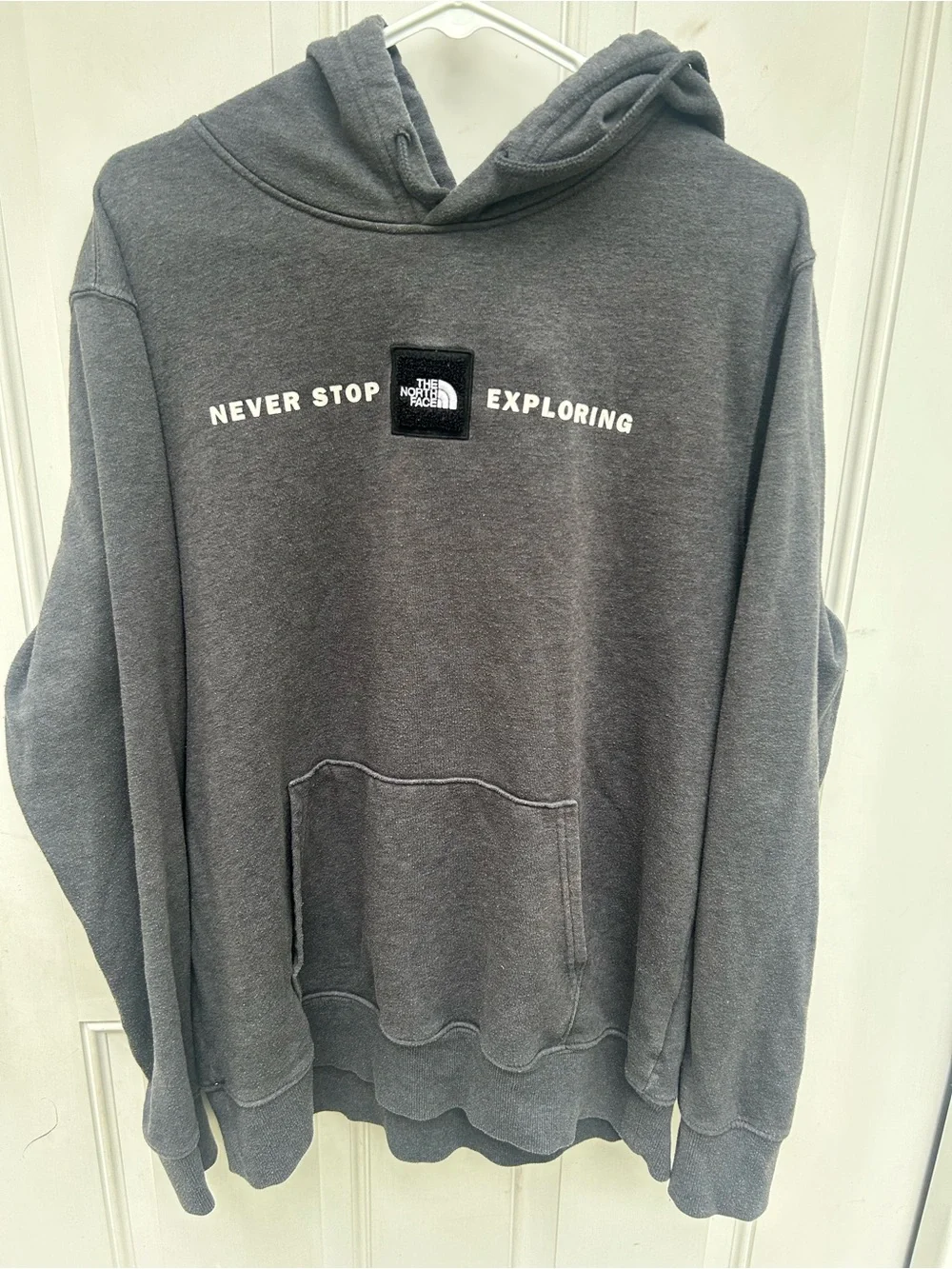 The North Face Men’s Charcoal Gray 'Never Stop Exploring' Crewneck Hoodie